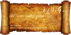 Áron Györgyi névjegykártya