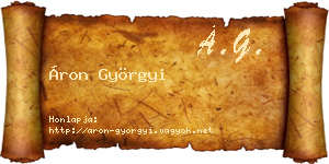 Áron Györgyi névjegykártya